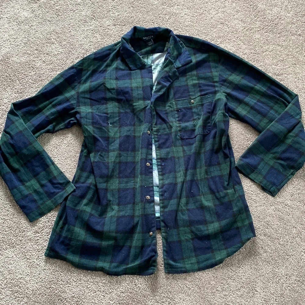 Nautica Green/Navy Plaid Pajama Set SIZE M